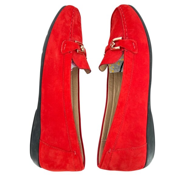 GEOX Annytah Red Suede Womens Loafers Size 40 EU 10 US - Picture 5 of 16